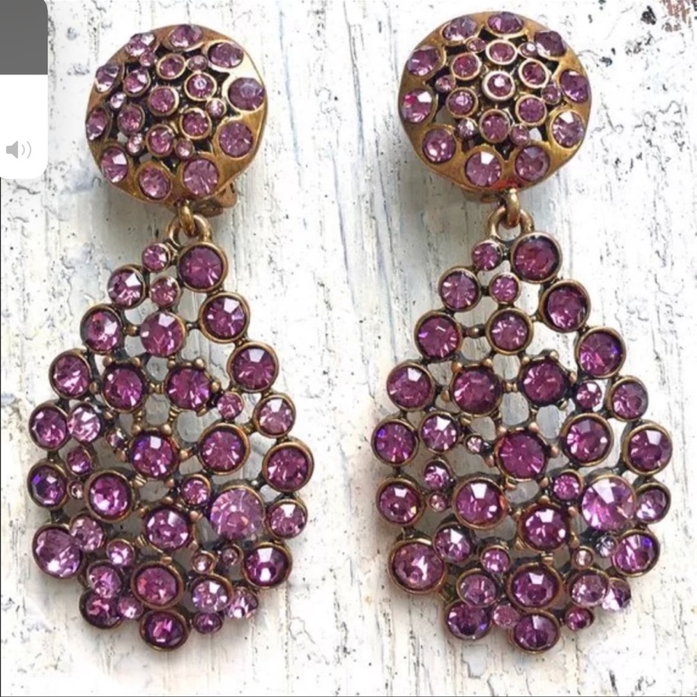 Signed OSCAR DE LA RENTA  Rhinestone Earrings